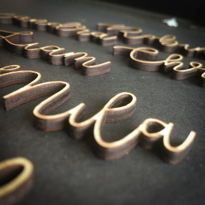 Lasercut namen hout